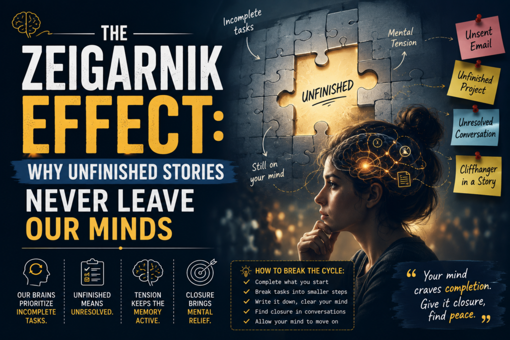 THE ZEIGARNIK EFFECT: WHY UNFINISHED STORIES NEVER LEAVE OUR MINDS
